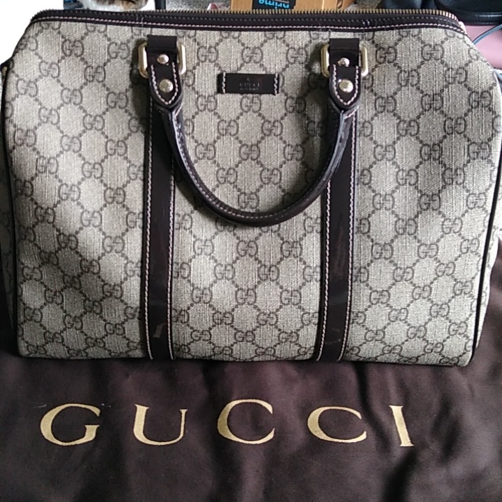 🔥 Vintage Authentic Gucci Boston Joy Bag. Brown.